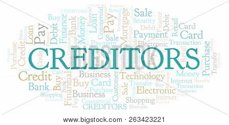 Creditors Word Cloud. Wordcloud Made With Text Only.