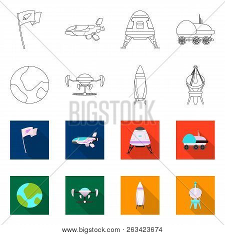 Vector Illustration Of Mars And Space Icon. Set Of Mars And Planet Stock Symbol For Web.