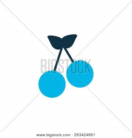 Cherry Icon Colored Symbol. Premium Quality Isolated Morello Element In Trendy Style.