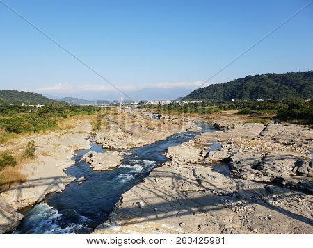 Stunning Rocky Lake View In Taichong Taiwan.