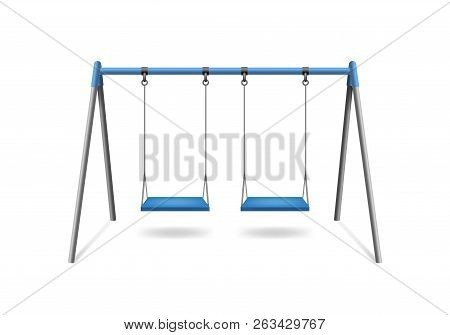 Realistic Detailed 3d Classic Outdoor Swing. Vector