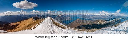 Panoramic View Of Lake Como As Seen From Monte San Primo, Lombardy, Italy