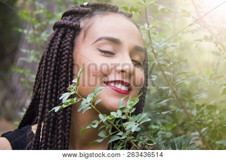 Young Beautiful Girl With Braided Hair