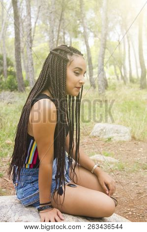 Young Beautiful Girl With Braided Hair