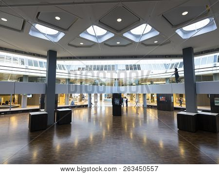 Lelystad, Netherlands, 10 Oktober 2018: Interior Of City Hall In Lelystad Capital Of Dutch Province 