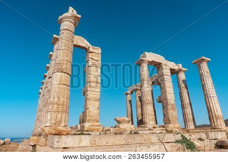 The Temple Of The Greek God Poseidon On The Rock