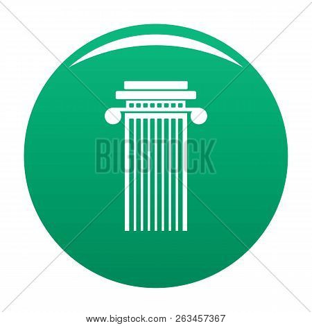 Cylindrical Column Icon. Simple Illustration Of Cylindrical Column Vector Icon For Any Design Green