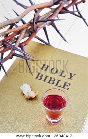 Corona di spine su una Bibbia