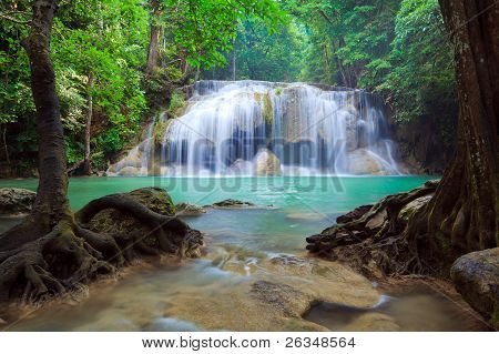 Cascata di Deep Forest, Kanchanaburi, Thailandia