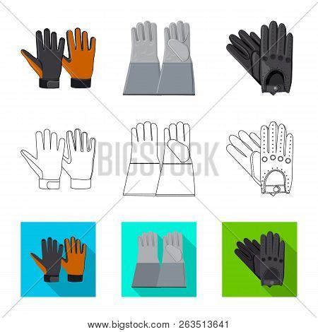 Vector Illustration Of Glove And Winter Sign. Collection Of Glove And Equipment Vector Icon For Stoc