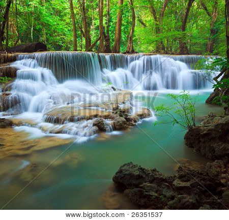 Cascata di Deep Forest, Kanchanaburi, Thailandia