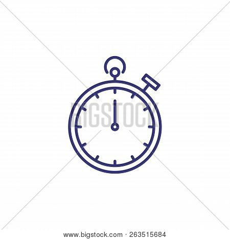 Stop Watch Line Icon. Sport Concept. Competition, Training, Fitness. Vector Illustration For Topics 