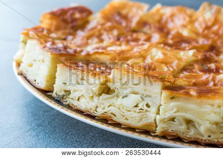 Su Boregi / Turkish Patty Borek Slices Served With Plate / Burek