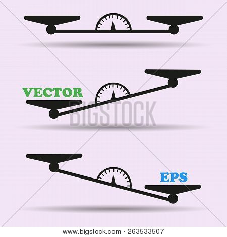 Vector Illustration Of Weights. Libra Icon Isolated On A Light Background. Element For Your Design. 
