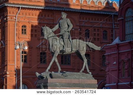 Moscow, Russia - 16 October, 2018: Monument to Patriarch Hermogenes of Moscow in the Alexander Garde