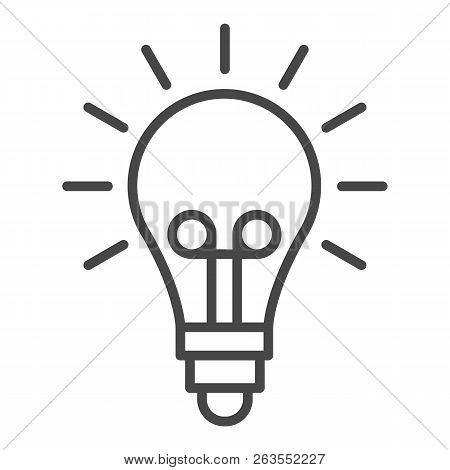 Light Idea Bulb Icon. Outline Light Idea Bulb Vector Icon For Web Design Isolated On White Backgroun