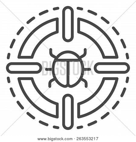 Virus Detected Icon. Outline Virus Detected Vector Icon For Web Design Isolated On White Background
