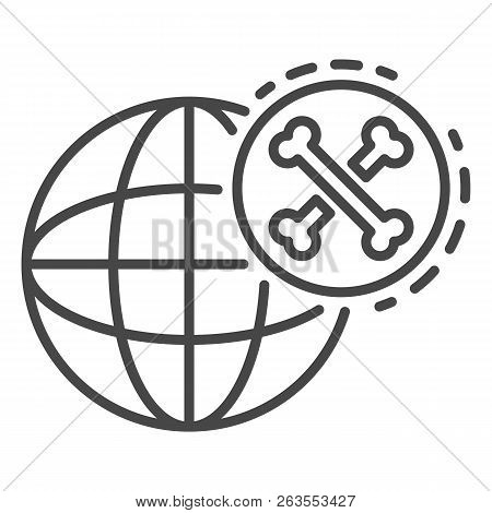 Global Bones Atack Icon. Outline Global Bones Atack Vector Icon For Web Design Isolated On White Bac