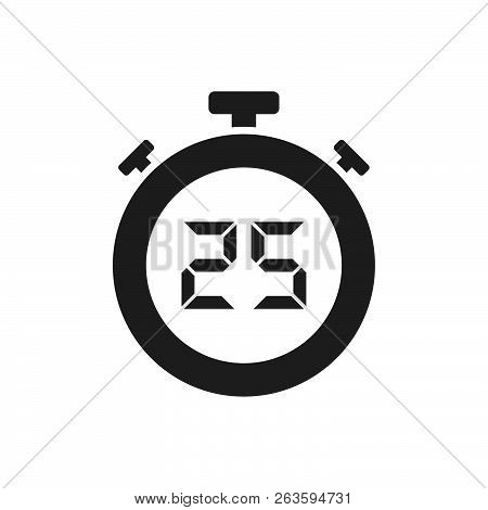 Isolated Stopwatch Icon With Twenty Five Seconds. Vector Illustration