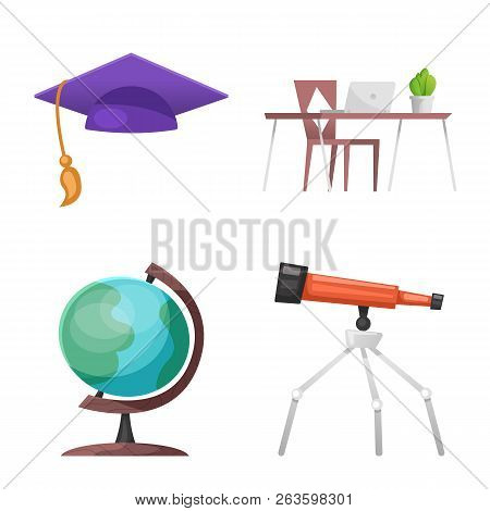 Vector Design Of Education And Learning Icon. Set Of Education And School Stock Symbol For Web.