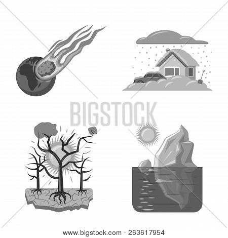 Vector Design Of Natural And Disaster Sign. Collection Of Natural And Risk Vector Icon For Stock.
