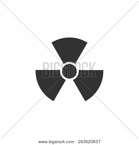 Radiation. Black Icon Flat On White Background