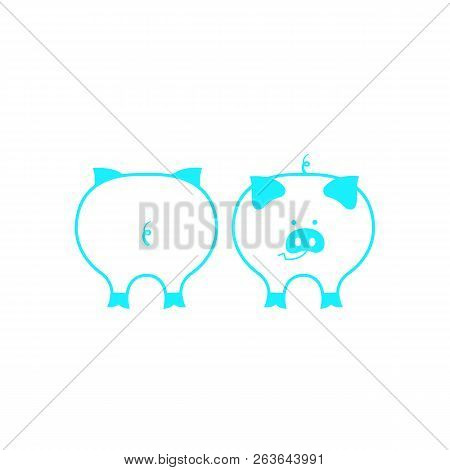 Cute Piggi And Pig Butt. Decor For 2019 Chinese New Year.