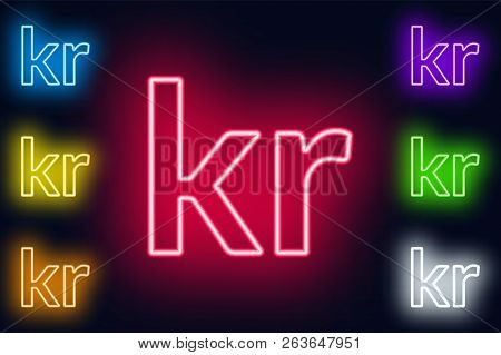 Neon Krone Sign In Various Color Options On A Dark Background .