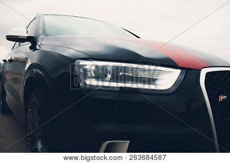 Ufa, Russia - March 4, 2018: Sportsline Audi Rs Q3 On The Street.
