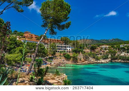 Cala Fornells, Beautiful Beach Mallorca, Mediterranean Sea Spain, Balearic Islands