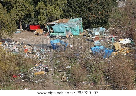 Illegal Camp Settlement Of Ethnic Gypsies Romani