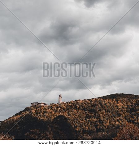 Castle Seebenstein On A Hill With Autumn Colors