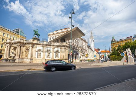 Vienna, Austria - 19.08.2018: Albertina Art Museum Is One Of The Best Known Galleries In Vienna, Is