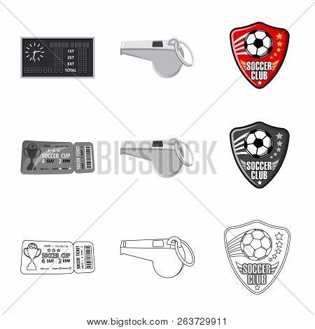 Vector Illustration Of Soccer And Gear Symbol. Set Of Soccer And Tournament Stock Vector Illustratio