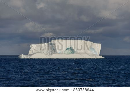 Antarctic Seascape Tabular  With Iceberg