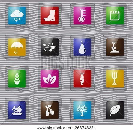 Autumn Glassvector Icons For User Interface Design