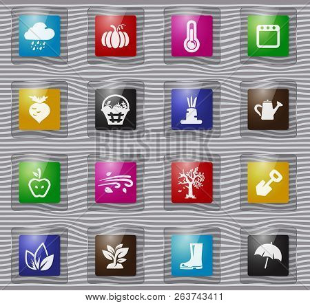 Autumn Glassvector Icons For User Interface Design