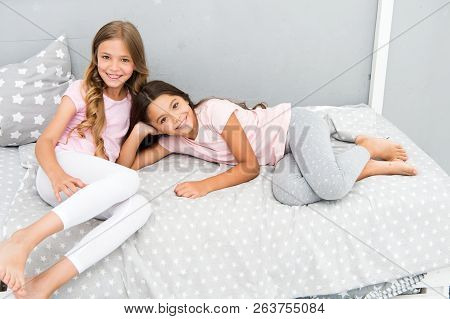 Good Morning Concept. Great Start Of Day. Children Cheerful Play Bedroom. Happy Childhood Moments. J