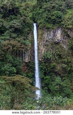 Waterfall On The Cascade Road In Banos, Ecuador