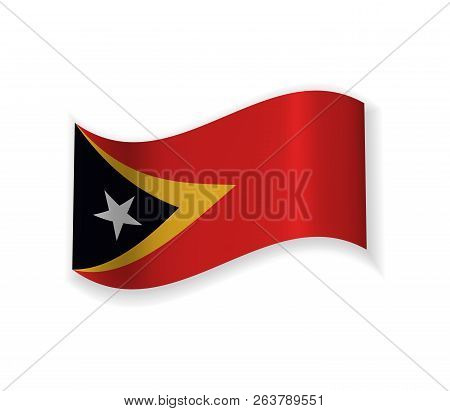 East Timor Flag. Country To Country In Southeast Asia. Vector Illustration.