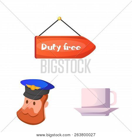 Vector Illustration Of Airport And Airplane Logo. Set Of Airport And Plane Stock Symbol For Web.