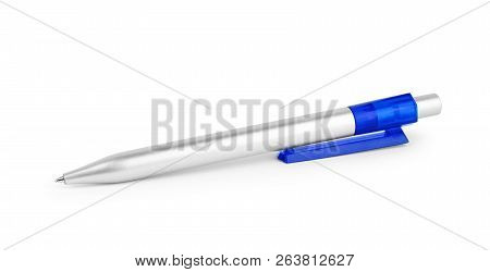 Pen Isolated On White Background, Blue Color
