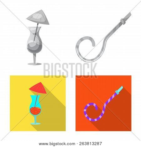 Vector Design Of Party And Birthday Icon. Set Of Party And Celebration Vector Icon For Stock.