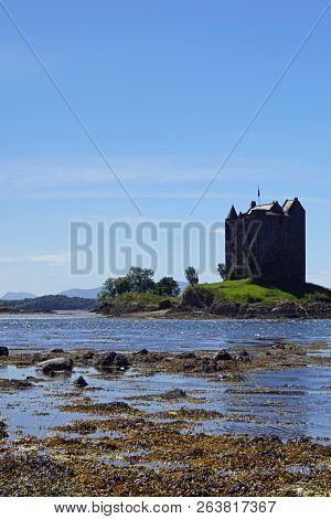 Castle Stalker Is A Tower House About 2.5 Kilometers Northeast Of Port Appin, A Village In Argyll An