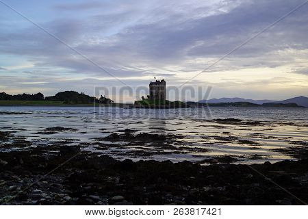 Castle Stalker Is A Tower House About 2.5 Kilometers Northeast Of Port Appin, A Village In Argyll An