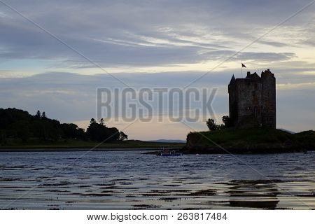 Castle Stalker Is A Tower House About 2.5 Kilometers Northeast Of Port Appin, A Village In Argyll An