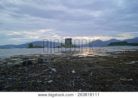 Castle Stalker Is A Tower House About 2.5 Kilometers Northeast Of Port Appin, A Village In Argyll An