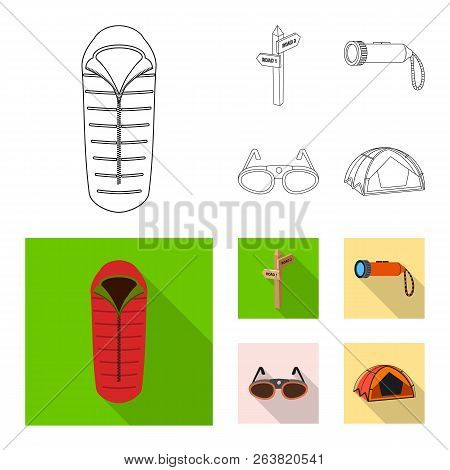 Vector Design Of Mountaineering And Peak Icon. Set Of Mountaineering And Camp Vector Icon For Stock.