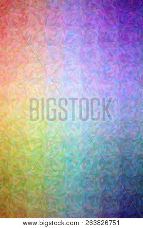 Illustration Of Blue, Green, Red And Purple Impressionist Pointlilism Vertical Background Digitally 