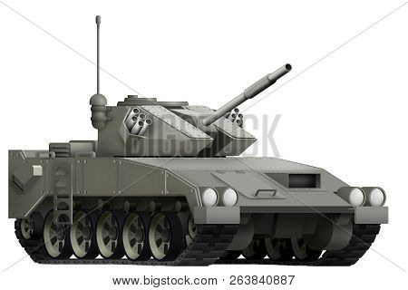 Light Tank Apc Isolated Object On White Background. 3d Illustration